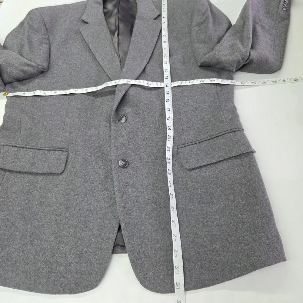 Jos‎ A Bank Mens Wool Silk Blend Charcoal Gray Blazer Sport Coat Size 44S Jacket